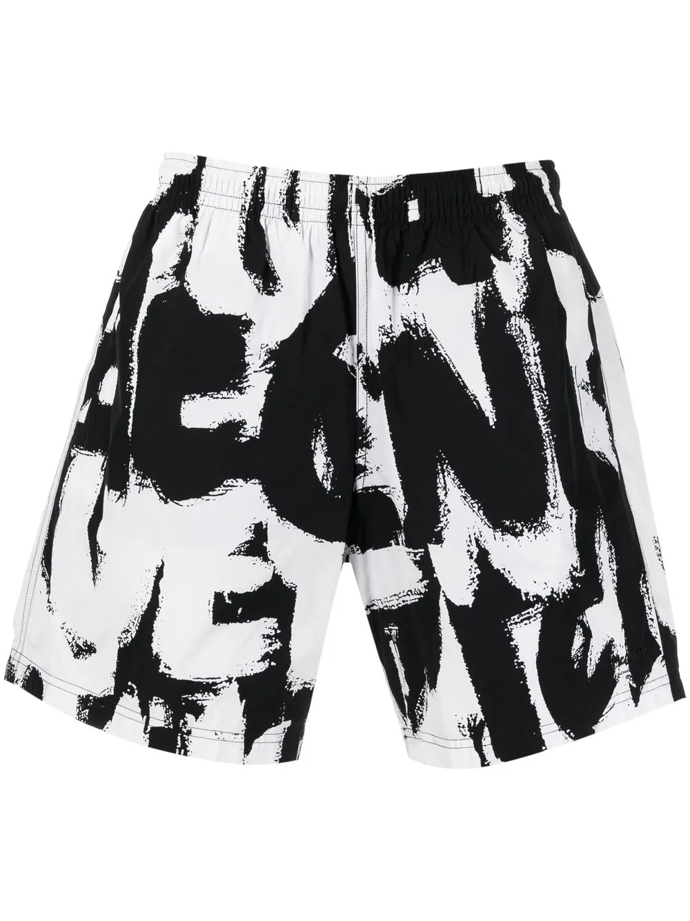 

Alexander McQueen shorts de playa con diseño de dos tonos y logo - Negro