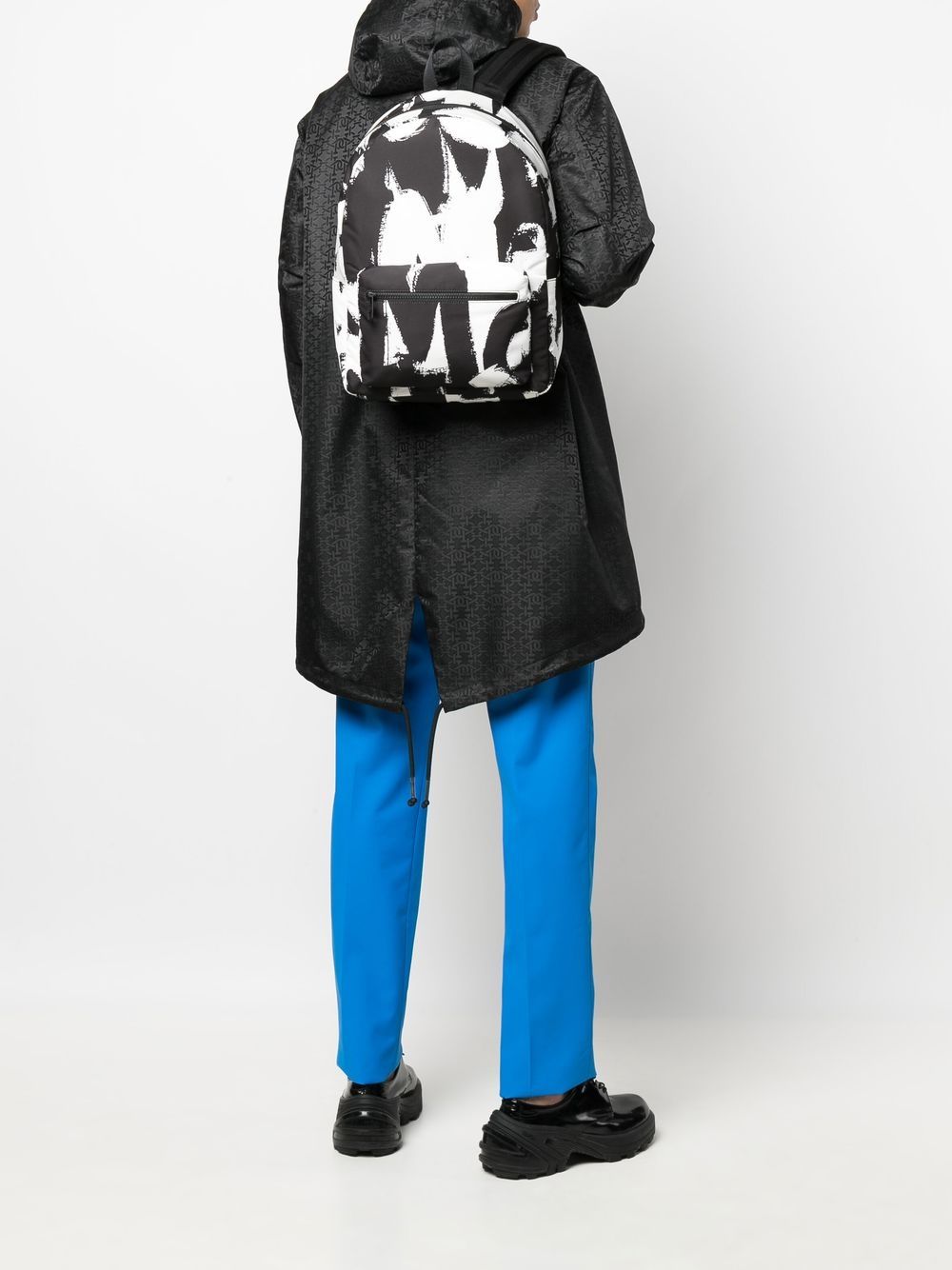 Shop Alexander Mcqueen Graffiti-print Backpack In Blue
