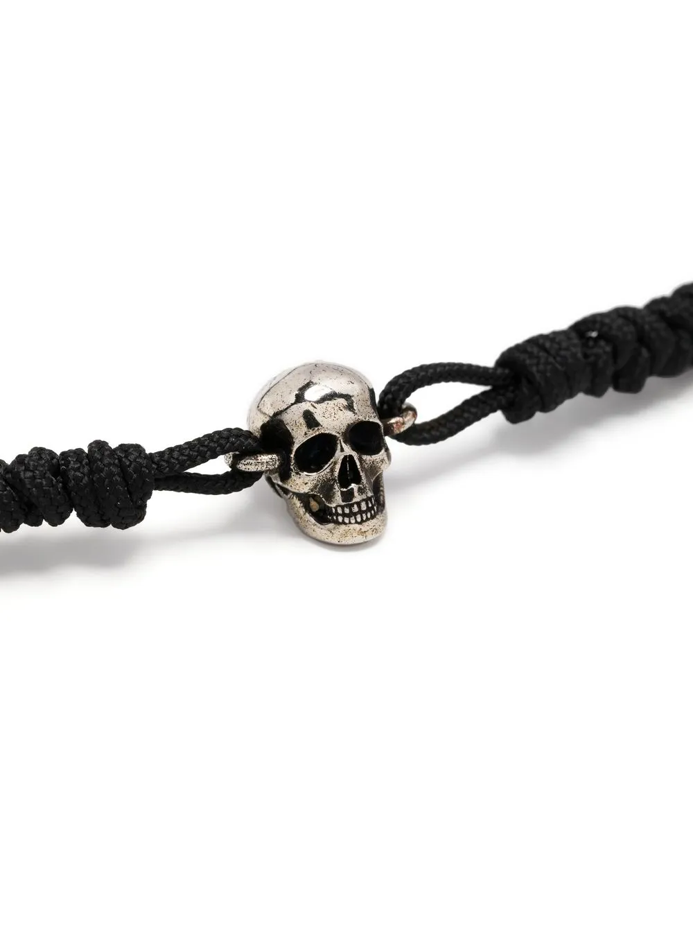 skull-charm cord bracelet
