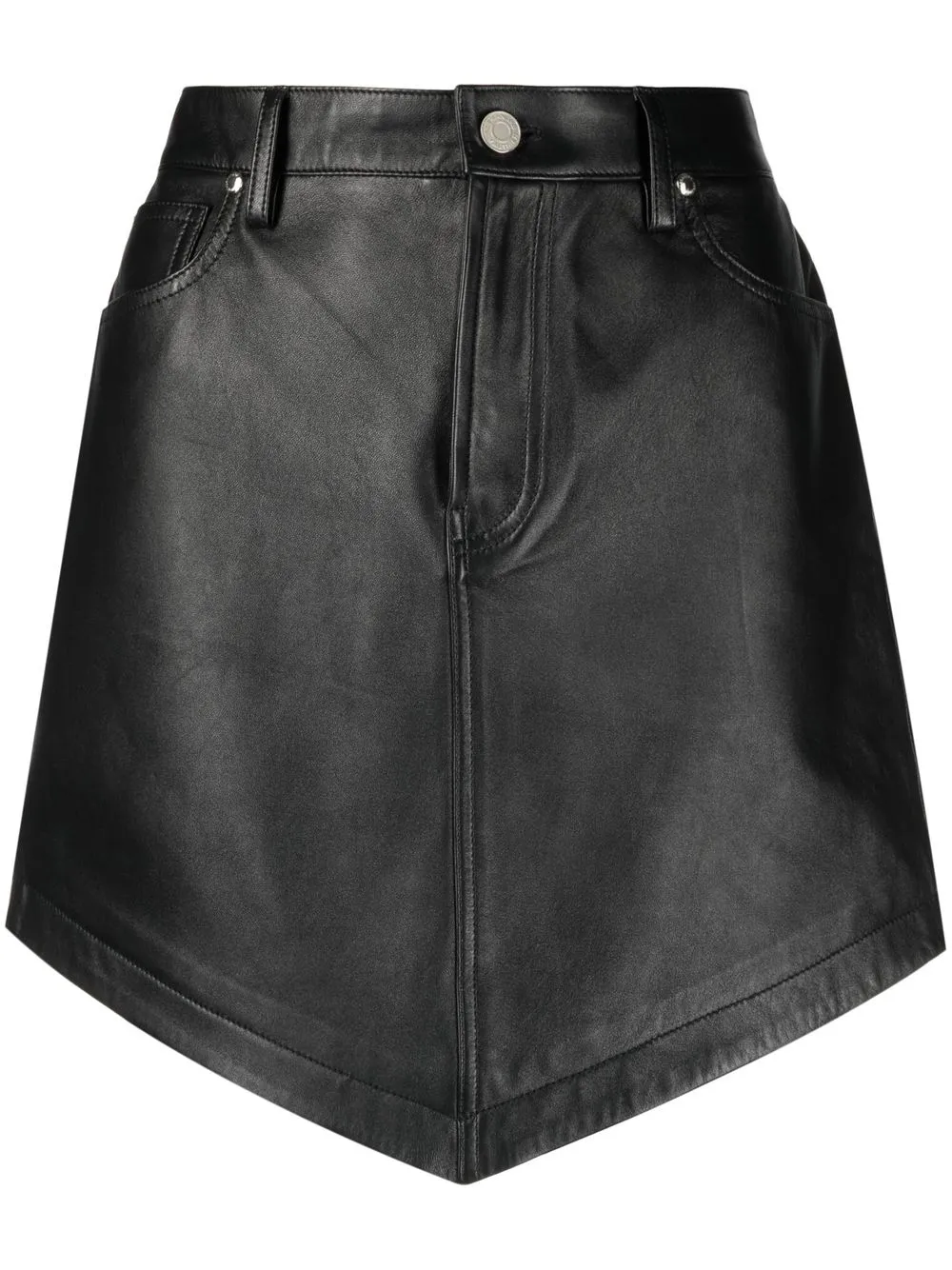 Alexandre Vauthier High-waisted Leather Mini Skirt In Black