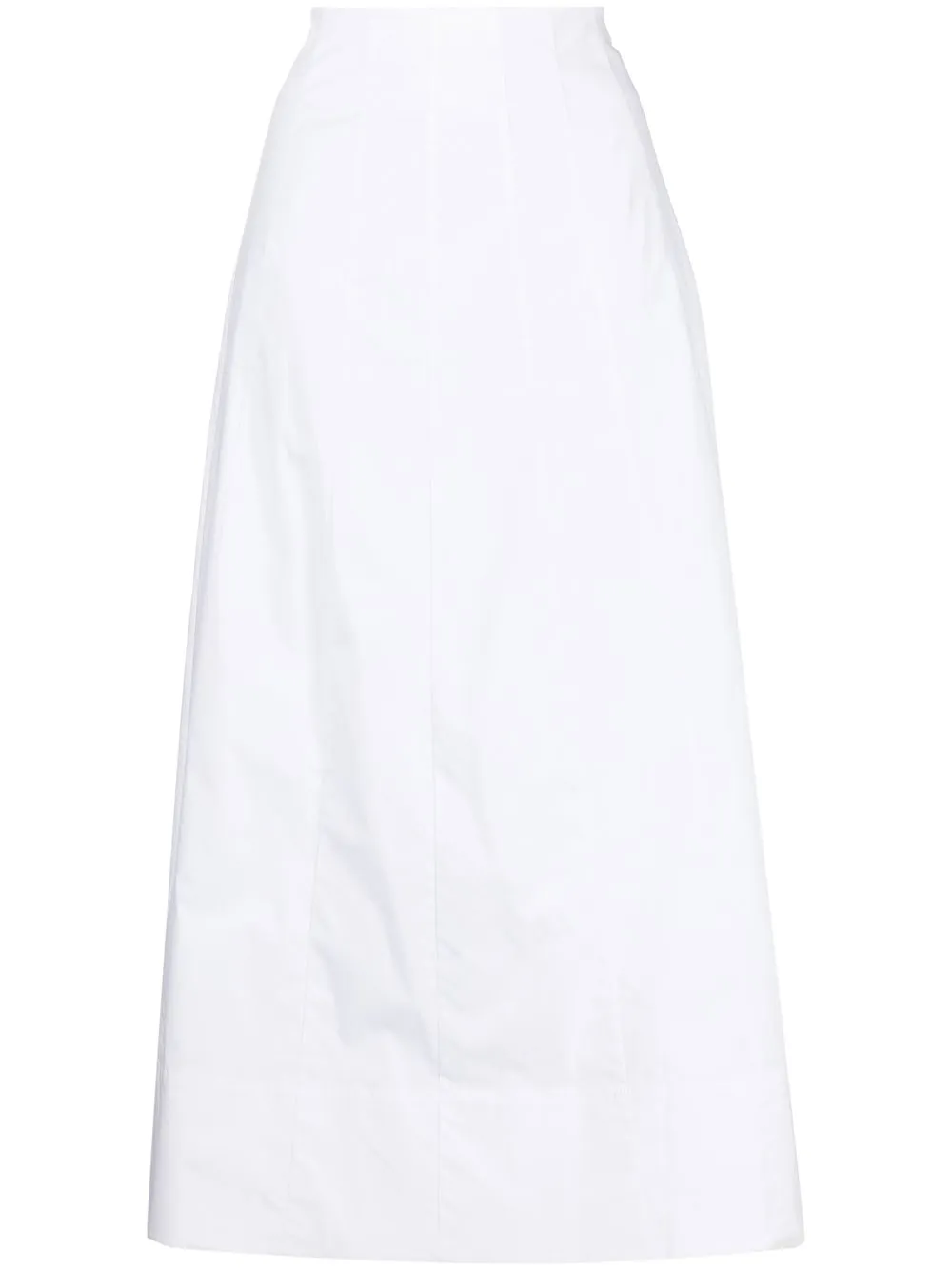 

STAUD Wells A-line midi skirt - White