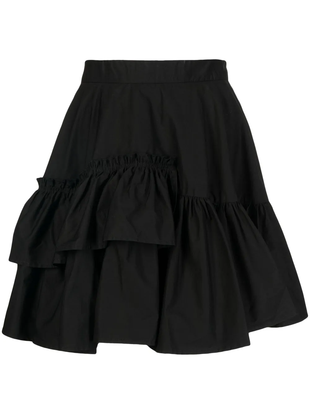 

tout a coup high-waisted tiered mini skirt - Black