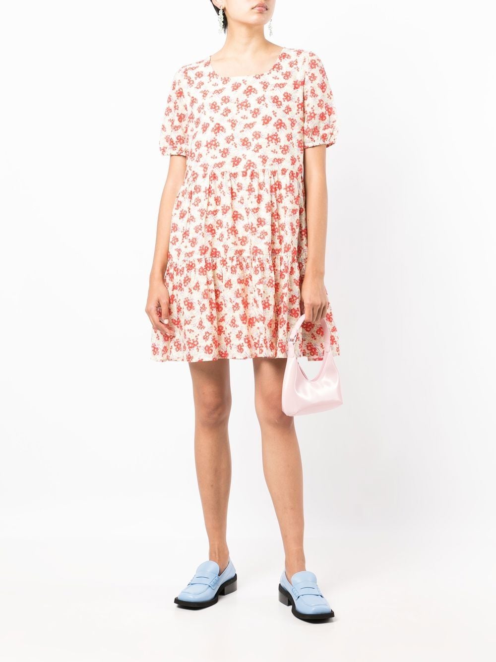 b+ab Mini-jurk met bloemenprint - Rood