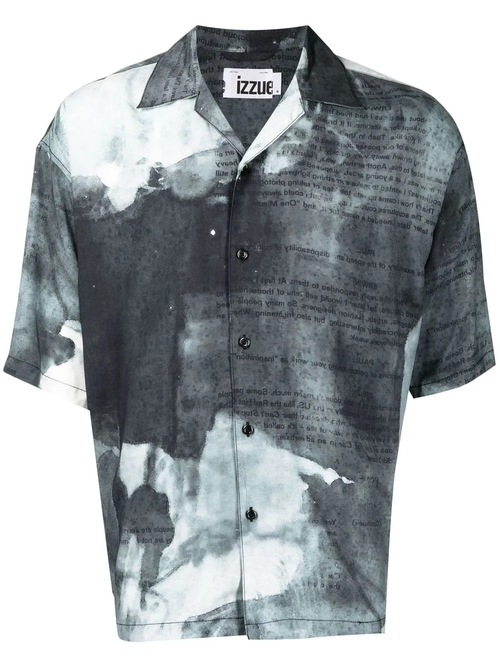 

izzue bleach-effect writing-print shirt - Grey