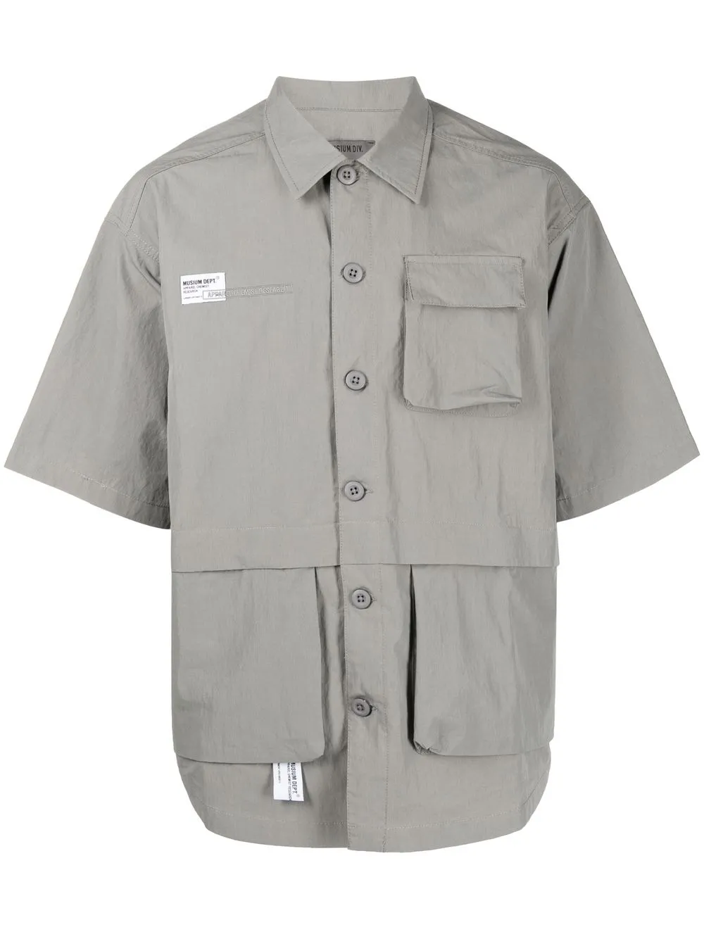 

Musium Div. camisa cargo con logo estampado - Gris