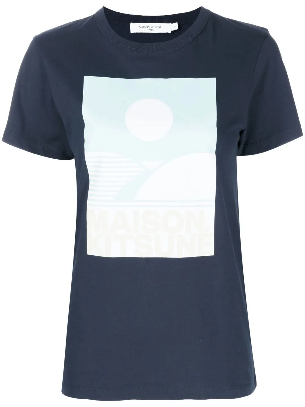 

Maison Kitsuné playera con estampado gráfico - Azul