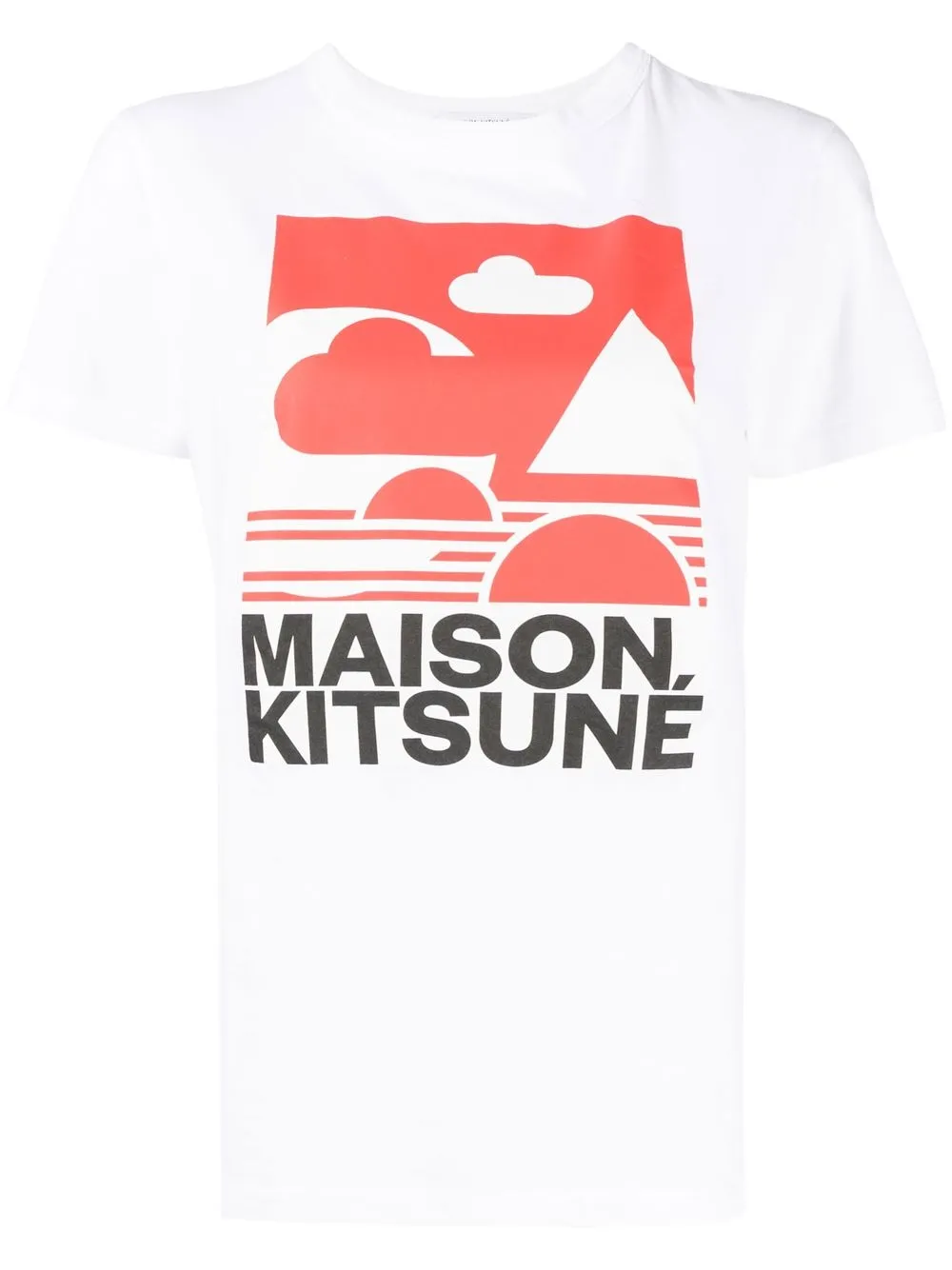 

Maison Kitsuné playera con estampado gráfico - Blanco