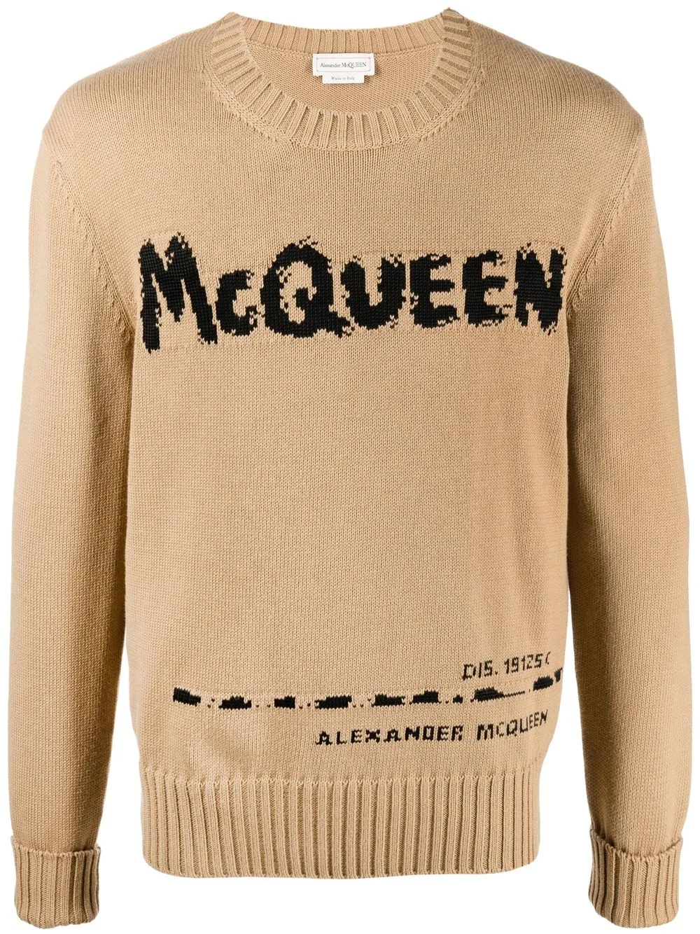 

Alexander McQueen suéter con logo en intarsia - Marrón