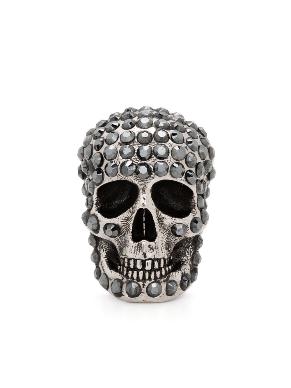 Skull crystal-embellished pin brooch