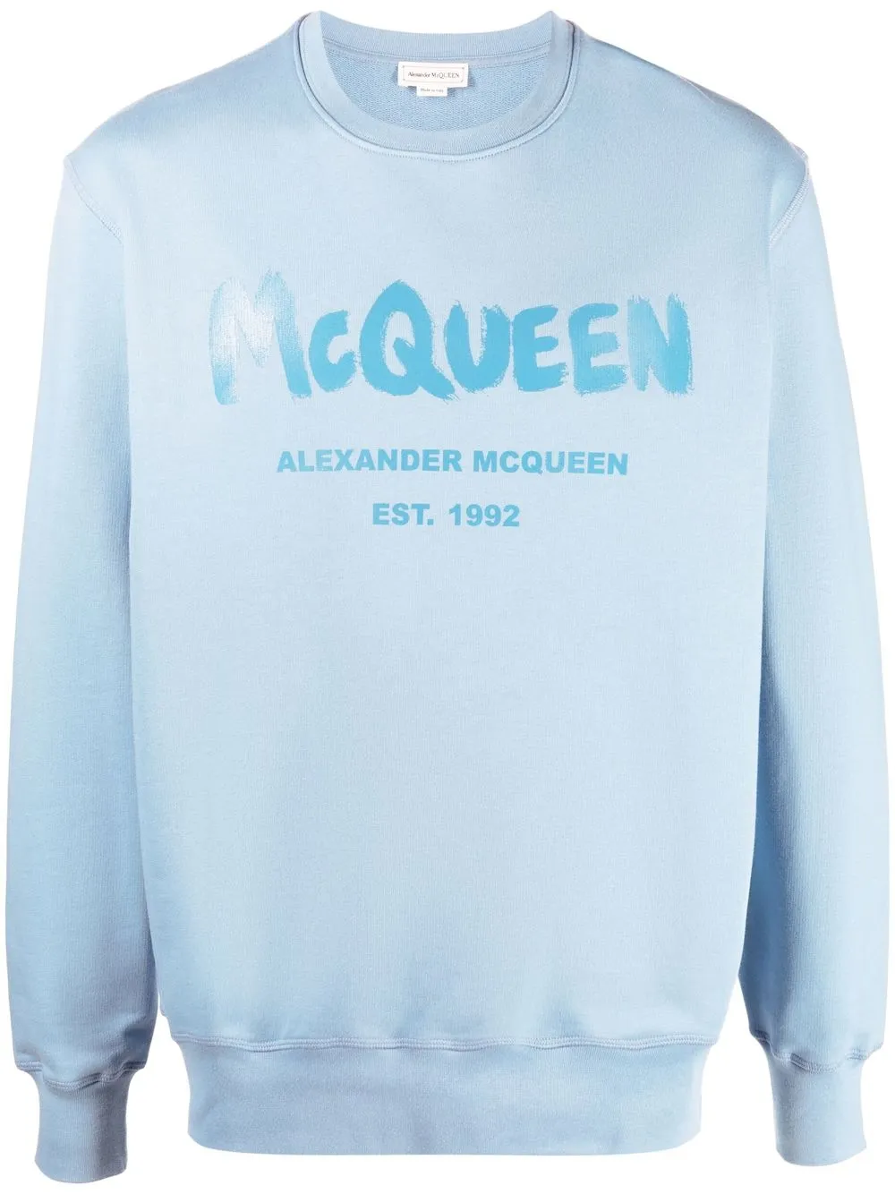 

Alexander McQueen graffiti-print crew neck sweatshirt - Blue