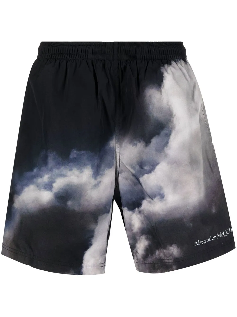 

Alexander McQueen Engineered Sky-print swim short - Black