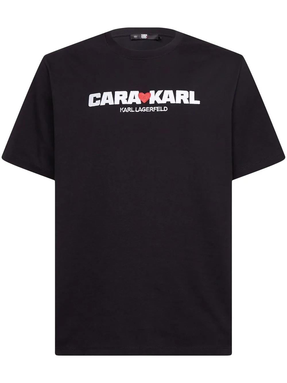 

Karl Lagerfeld x Cara Delevingne logo-embroidered T-shirt - Black