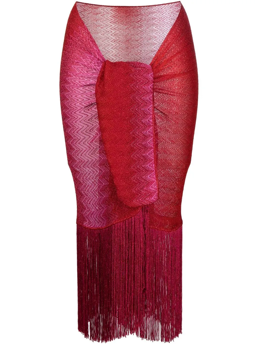 

Missoni tassel-detail wrap skirt - Red