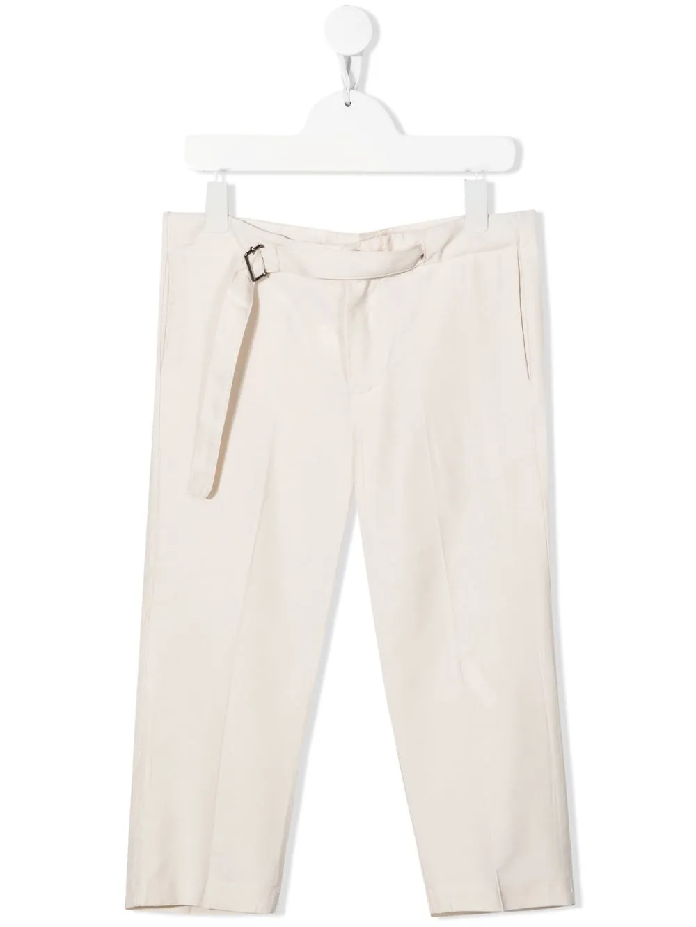 Costumein Kids' Belted Straight-leg Trousers In Neutrals