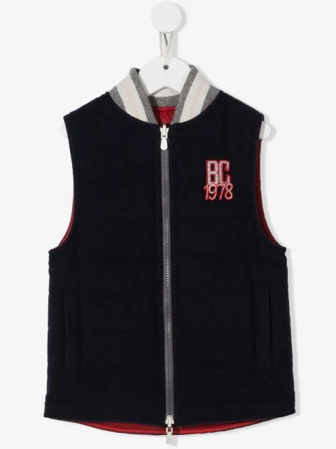 Brunello Cucinelli Kids gilet à patch logo poitrine