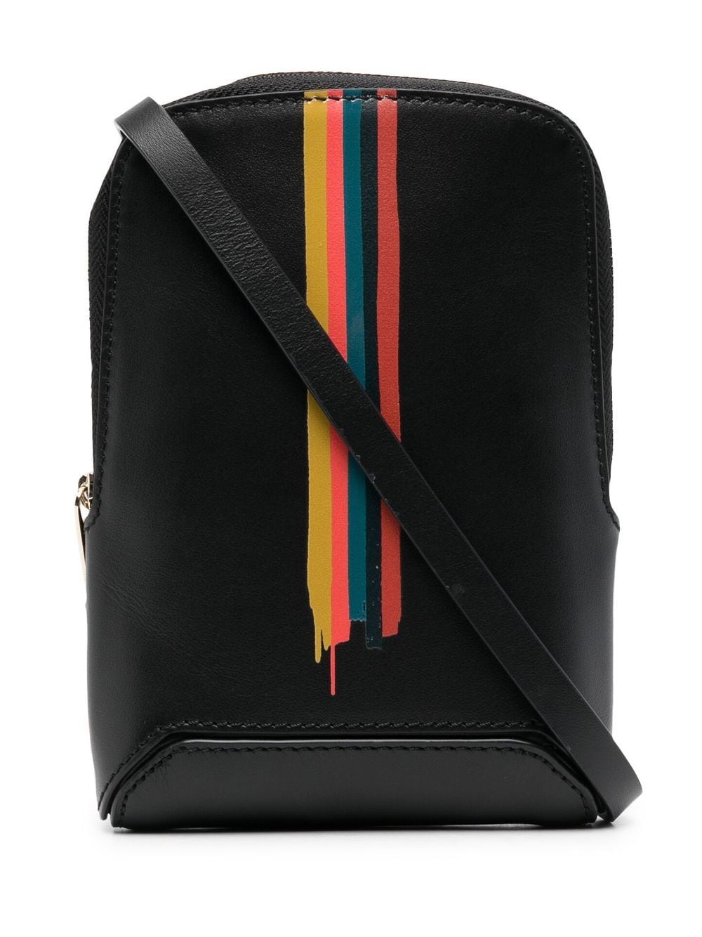 Paul Smith Logo-stripe Phone Crossbody Bag In Black