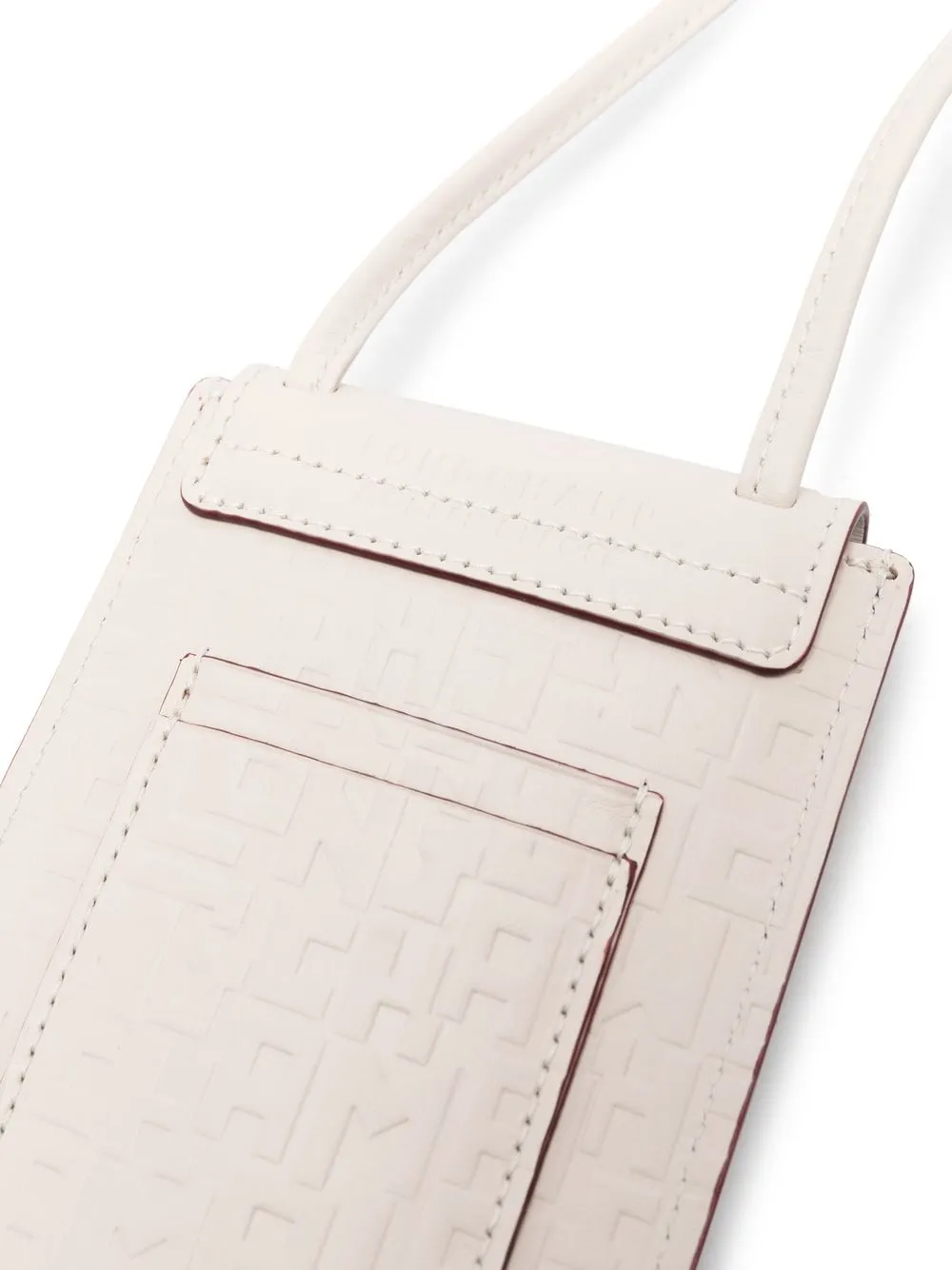 Longchamp Le Pliage Leather Phone Case In Neutrals