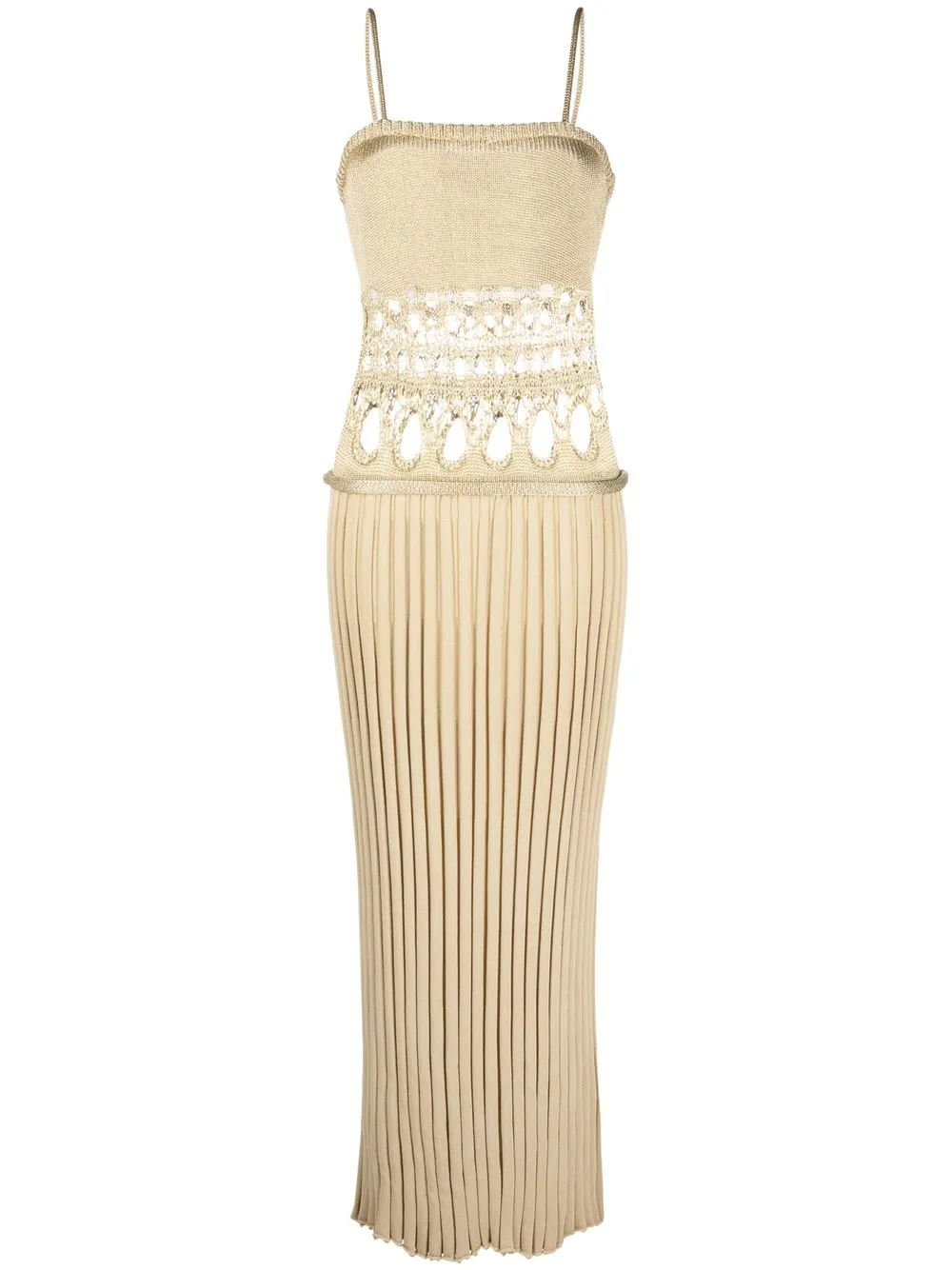 

Christopher Esber metallic pleated-detail dress - Gold