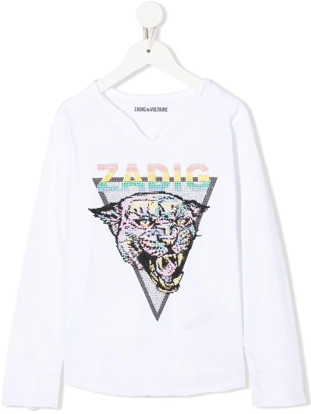 

Zadig & Voltaire Kids playera manga larga con estampado gráfico - Blanco