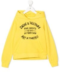 ＜Farfetch＞ Zadig & Voltaire Kids ロゴ パーカー - イエロー画像
