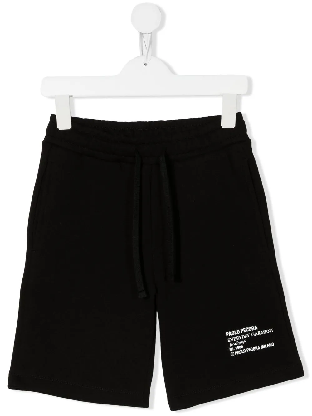 

Paolo Pecora Kids logo-print cotton track shorts - Black