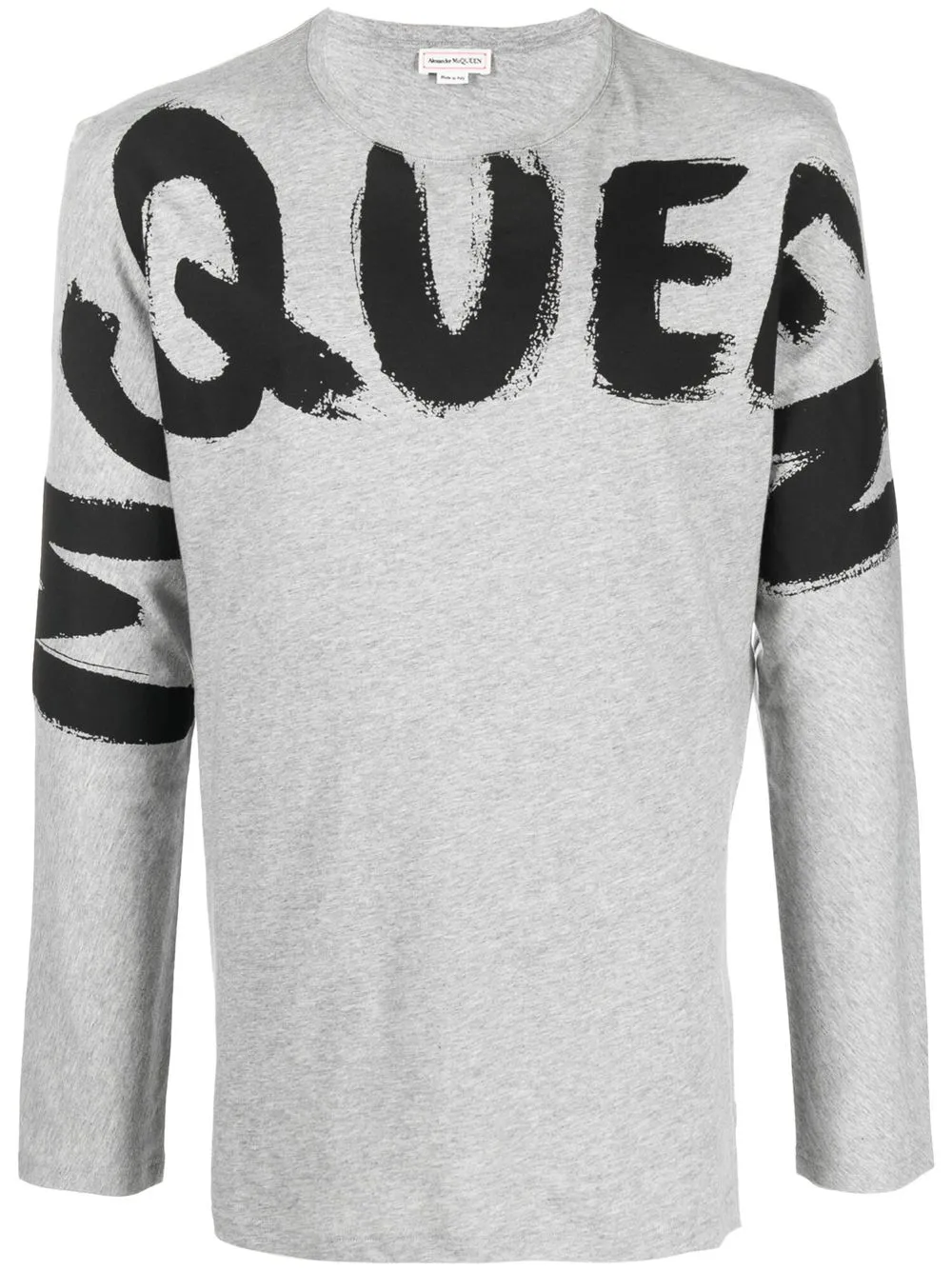 

Alexander McQueen top de manga larga con logo estampado - Gris