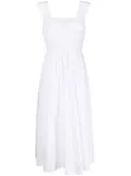 STAUD Ida smocked midi dress - White