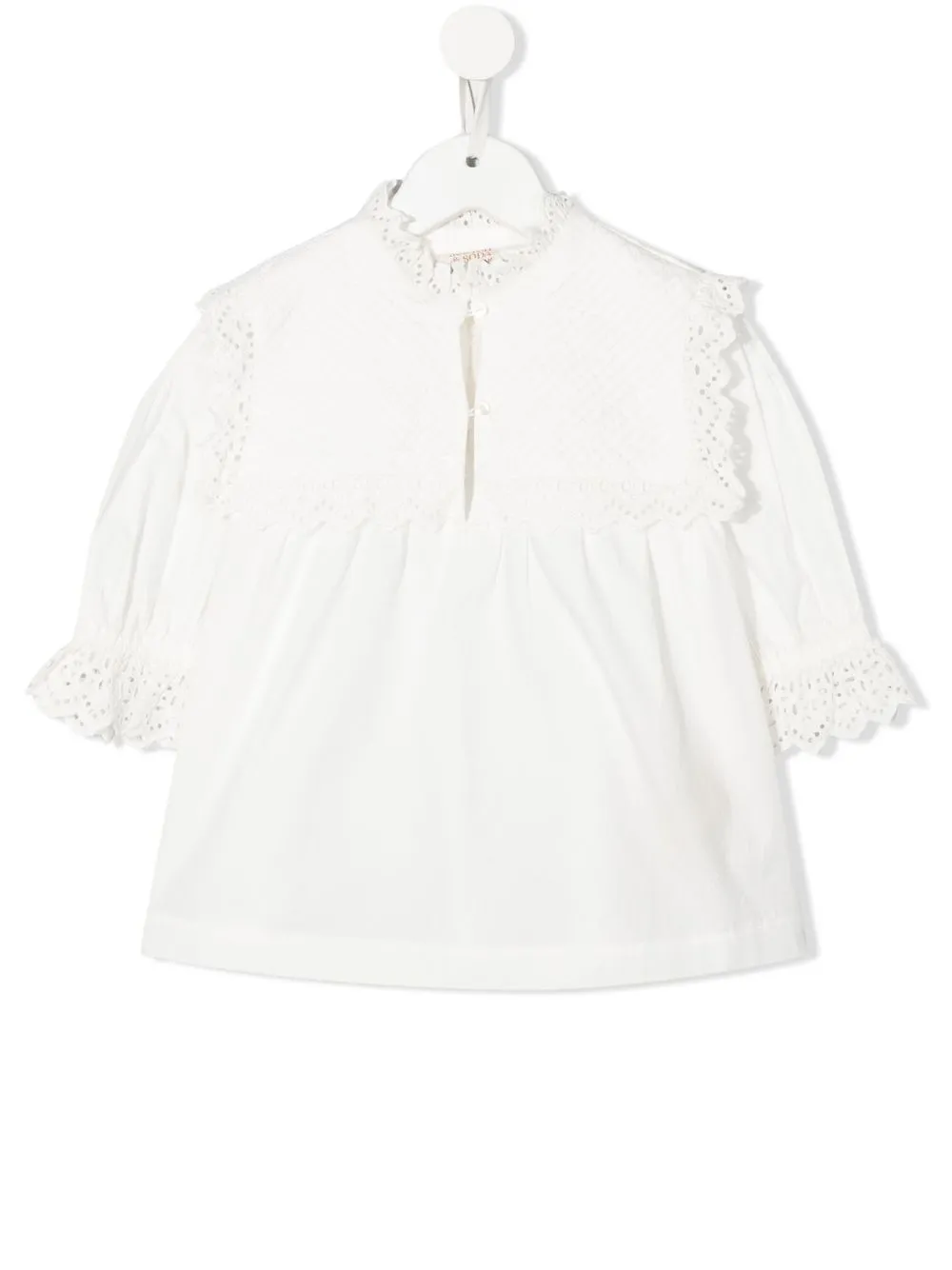 

Scotch & Soda blusa suelta con encaje bordado - Blanco