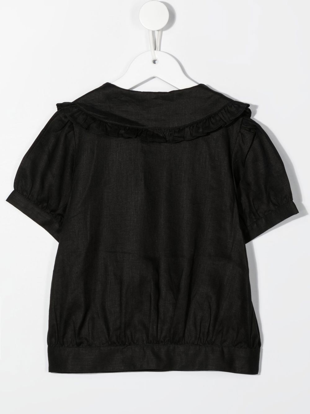 Shop Scotch & Soda Frill-collar Blouse In 黑色