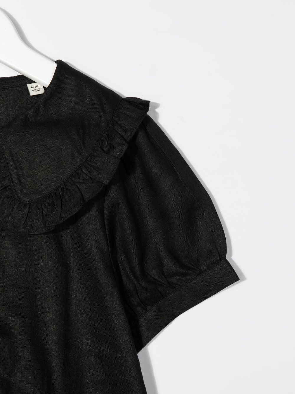 Shop Scotch & Soda Frill-collar Blouse In 黑色