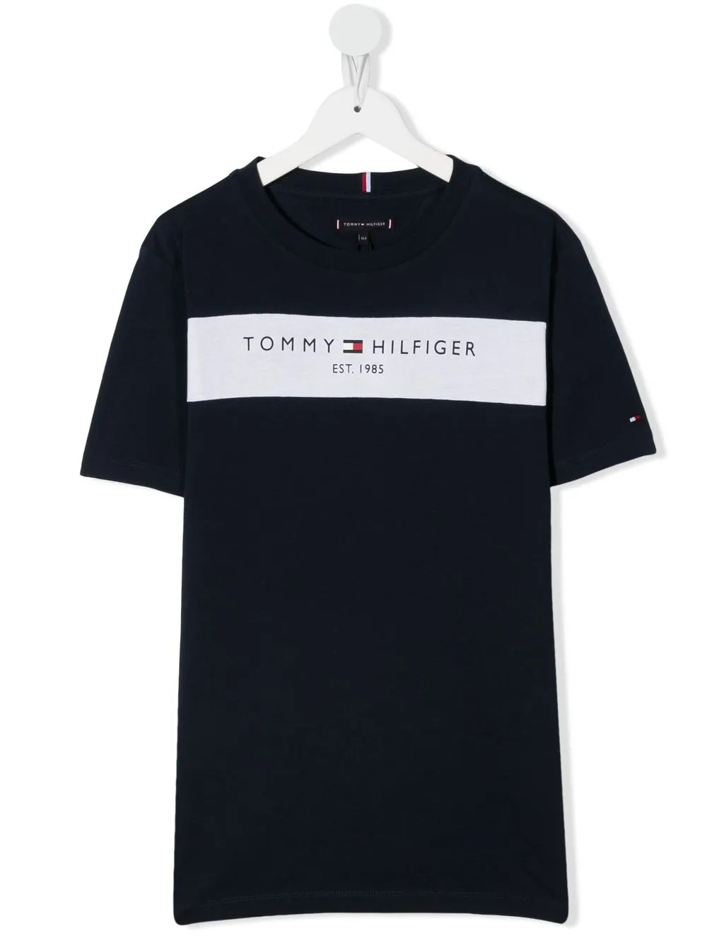 

Tommy Hilfiger Junior playera con diseño de dos tonos y logo estampado - Azul