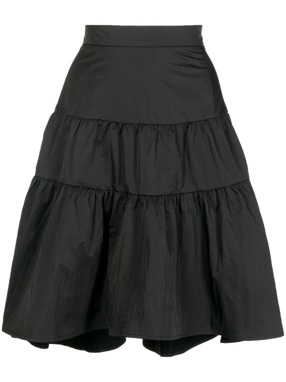 

tout a coup falda midi asimétrica a capas - Negro