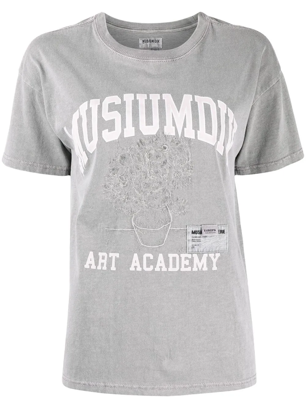 

Musium Div. playera Art Academy con bordado floral - Gris