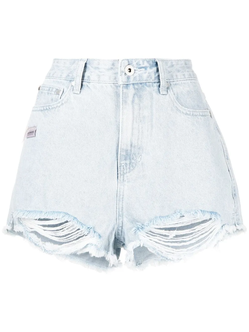 

Musium Div. high-waisted distressed denim shorts - Blue