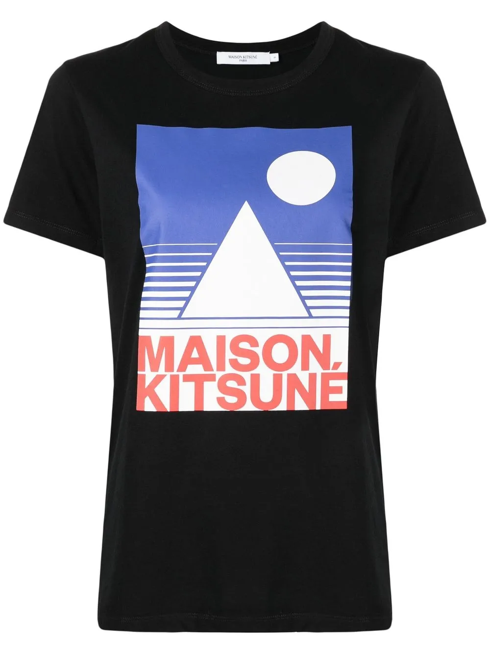 

Maison Kitsuné playera con estampado gráfico - Negro