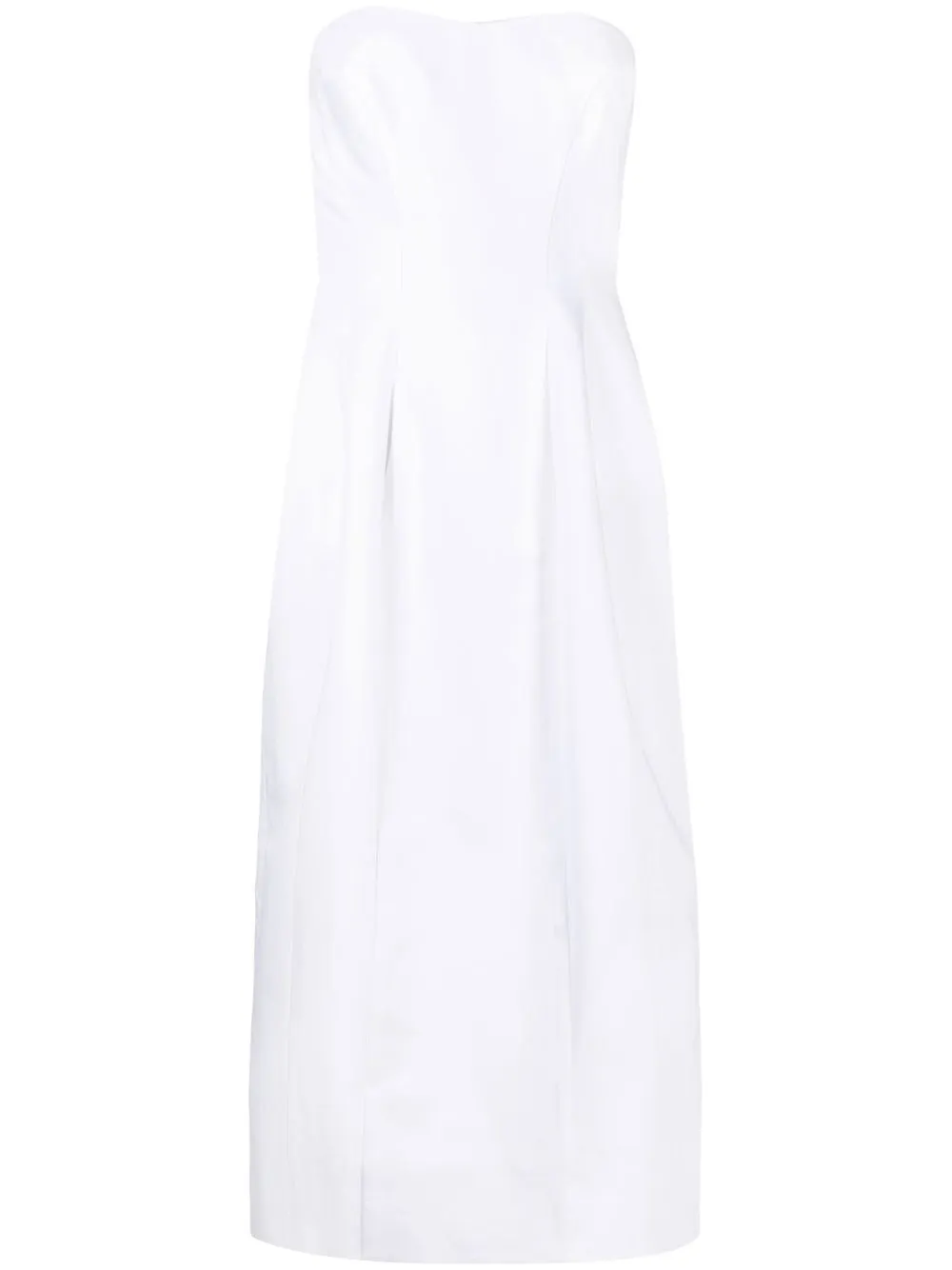 

Rosie Assoulin vestido midi strapless - Blanco