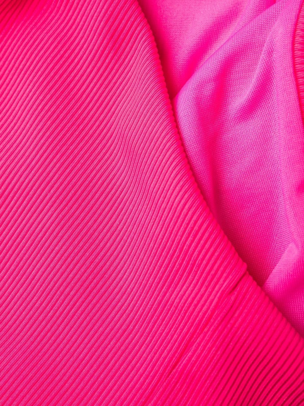 Shop Attico Ribbed Halterneck Bandeau Bikini In Pink