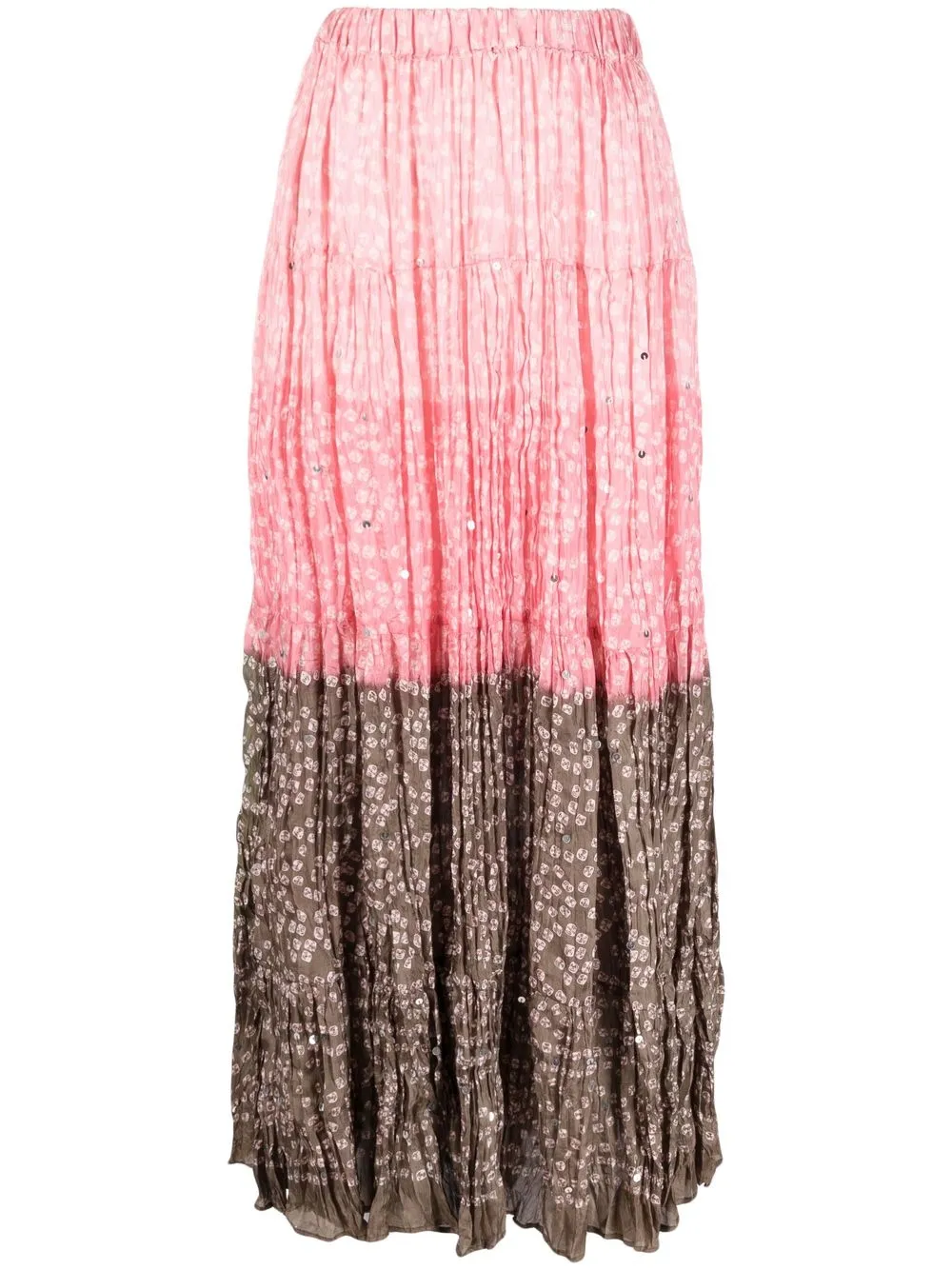 

P.A.R.O.S.H. high-waisted tiered maxi skirt - Pink