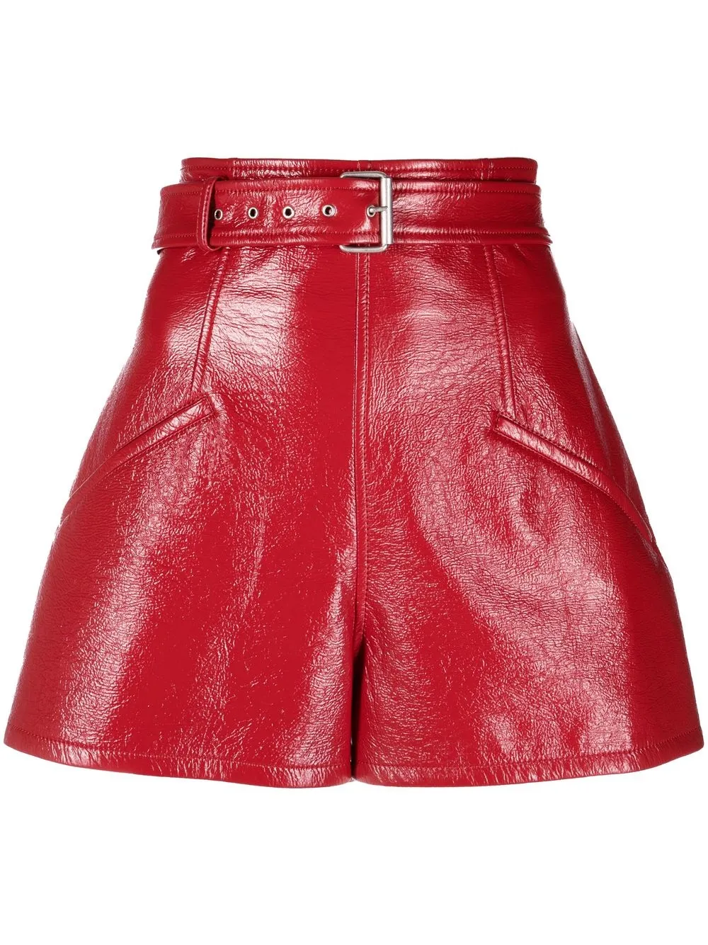 

Philosophy Di Lorenzo Serafini belted high-waist mini shorts - Red