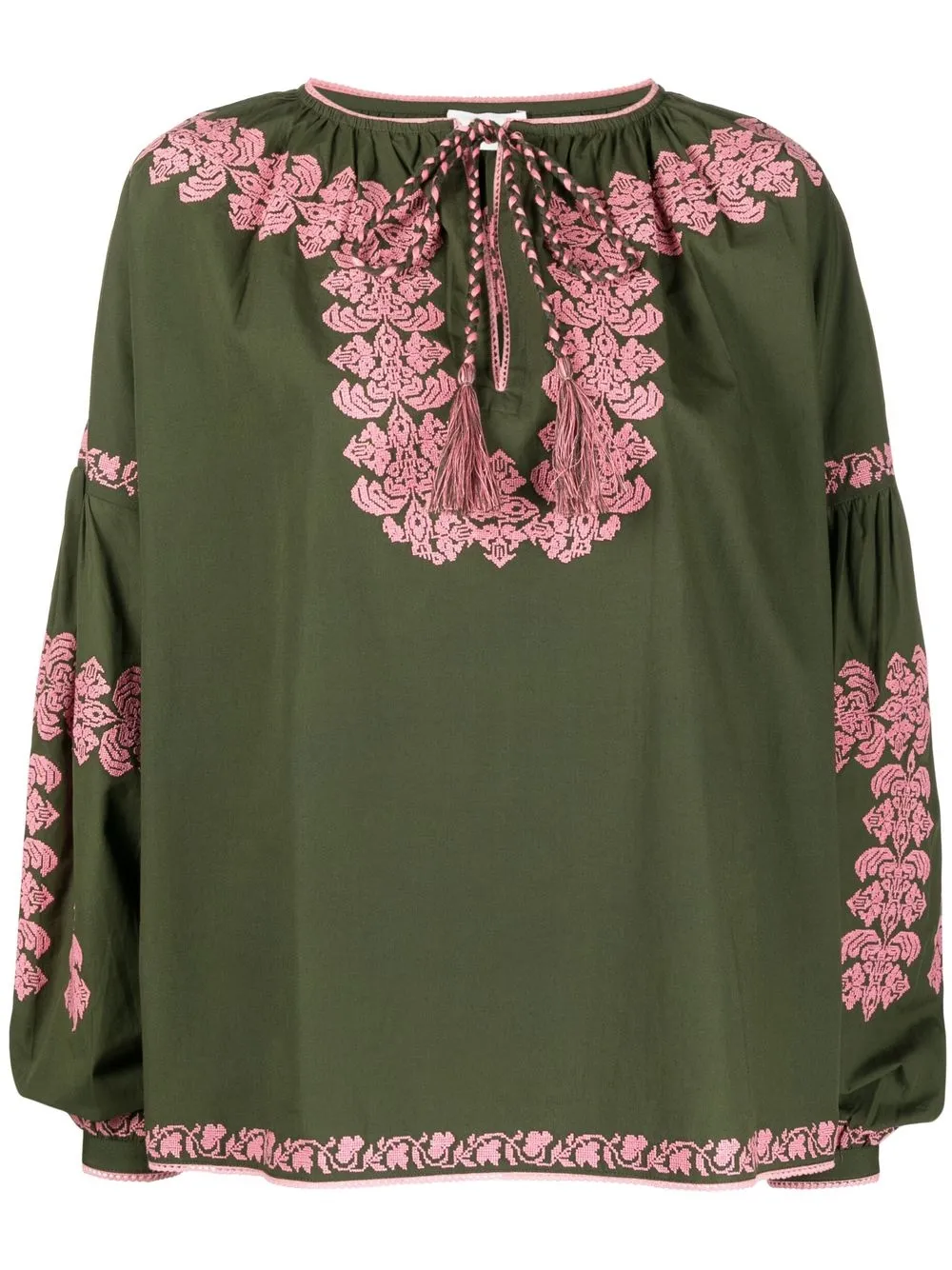 

P.A.R.O.S.H. blusa con bordado floral - Verde