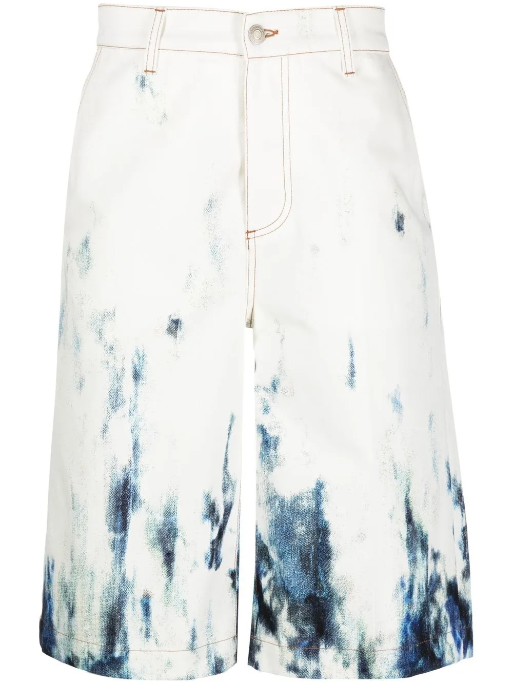 

Alexander McQueen tie-dye print bermuda shorts - White