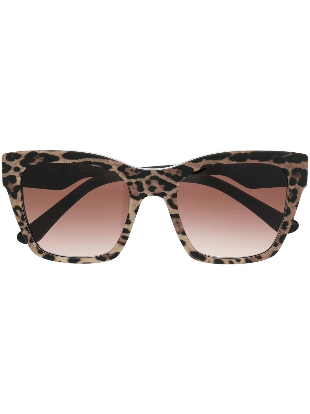 Dolce & Gabbana Animal-print Square-frame Sunglasses In Neutrals
