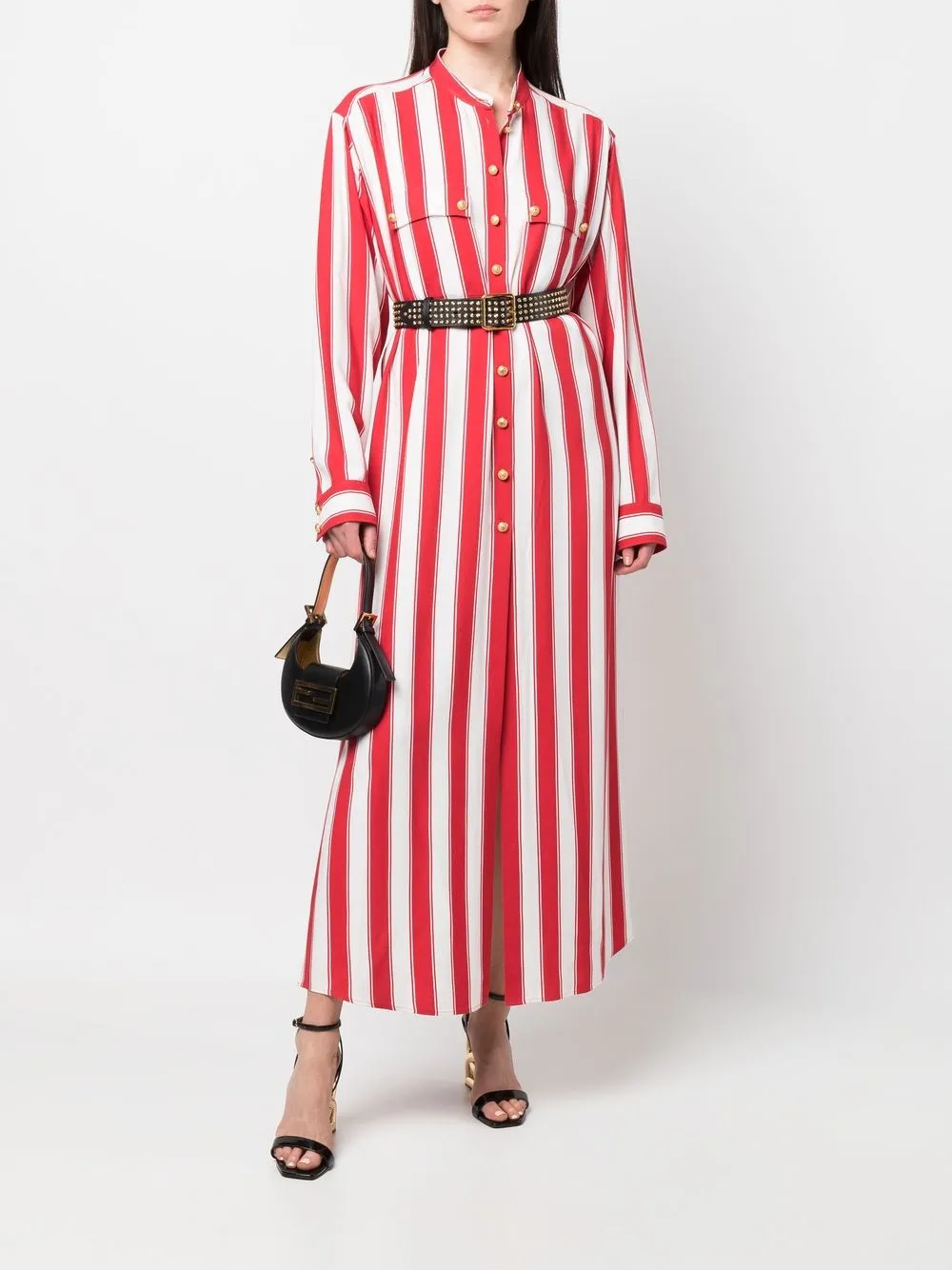 Balmain Gestreepte blousejurk - Rood