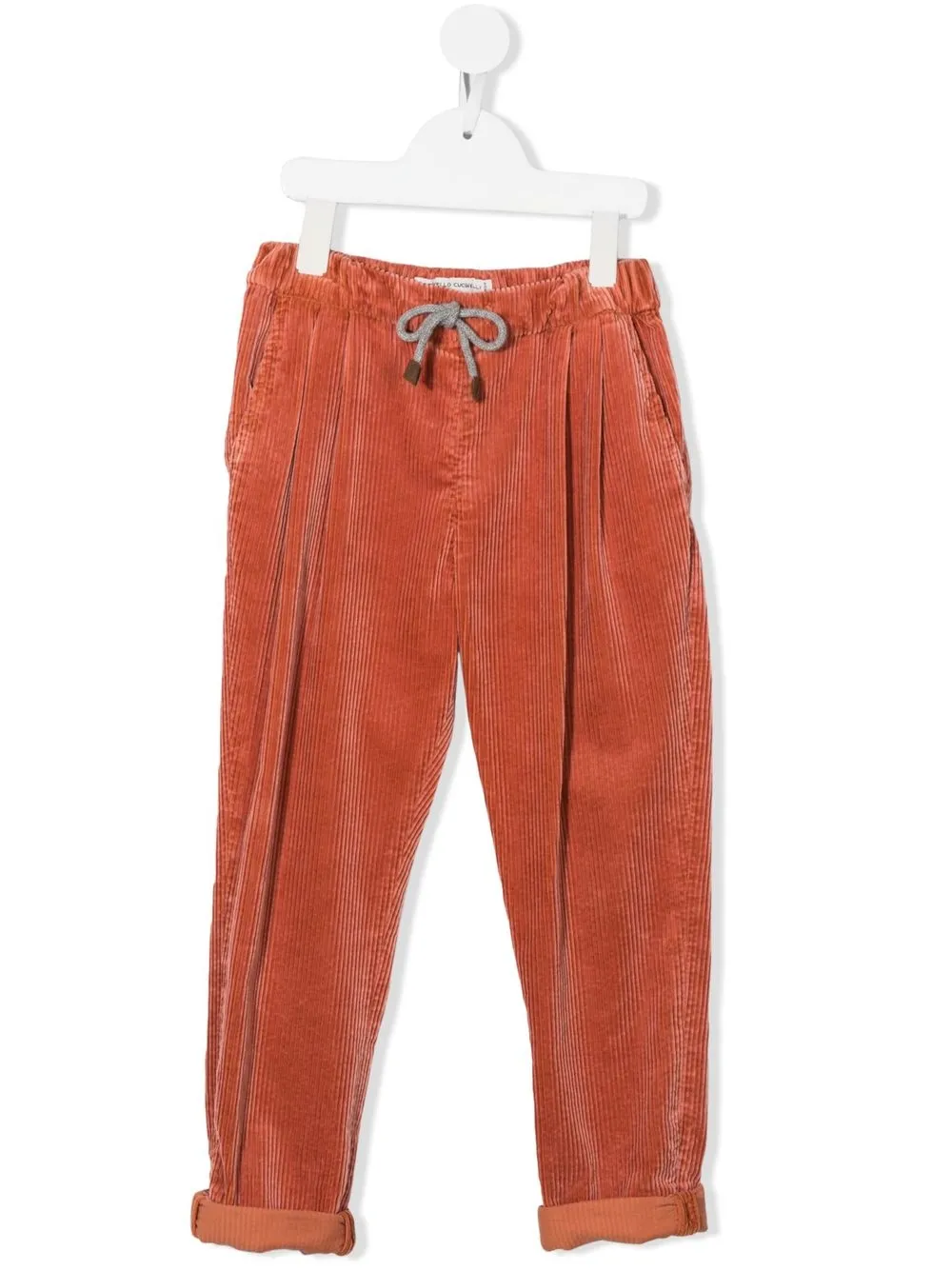 

Brunello Cucinelli Kids pantalones de pana ajustados - Naranja