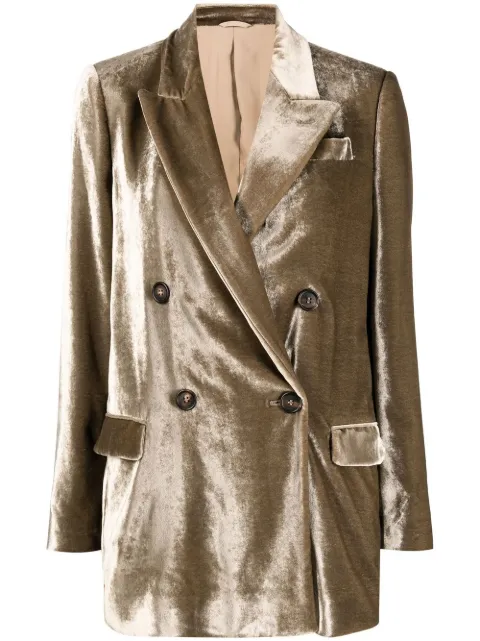 Brunello Cucinelli double-breasted velvet blazer