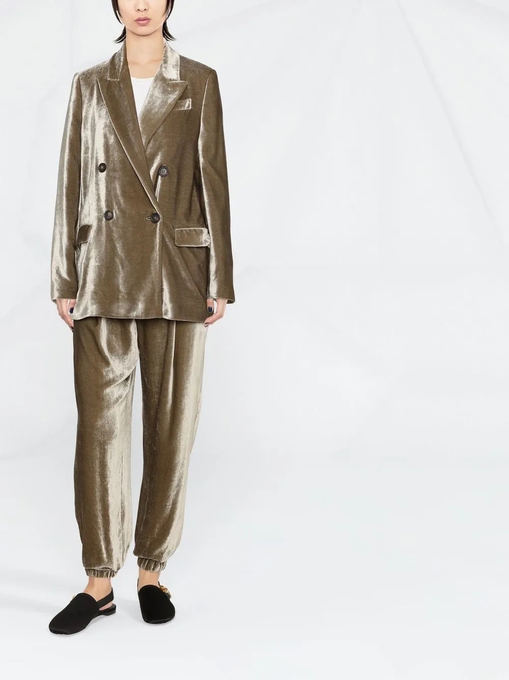 Brunello Cucinelli double-breasted velvet blazer | Blazers | Image 2