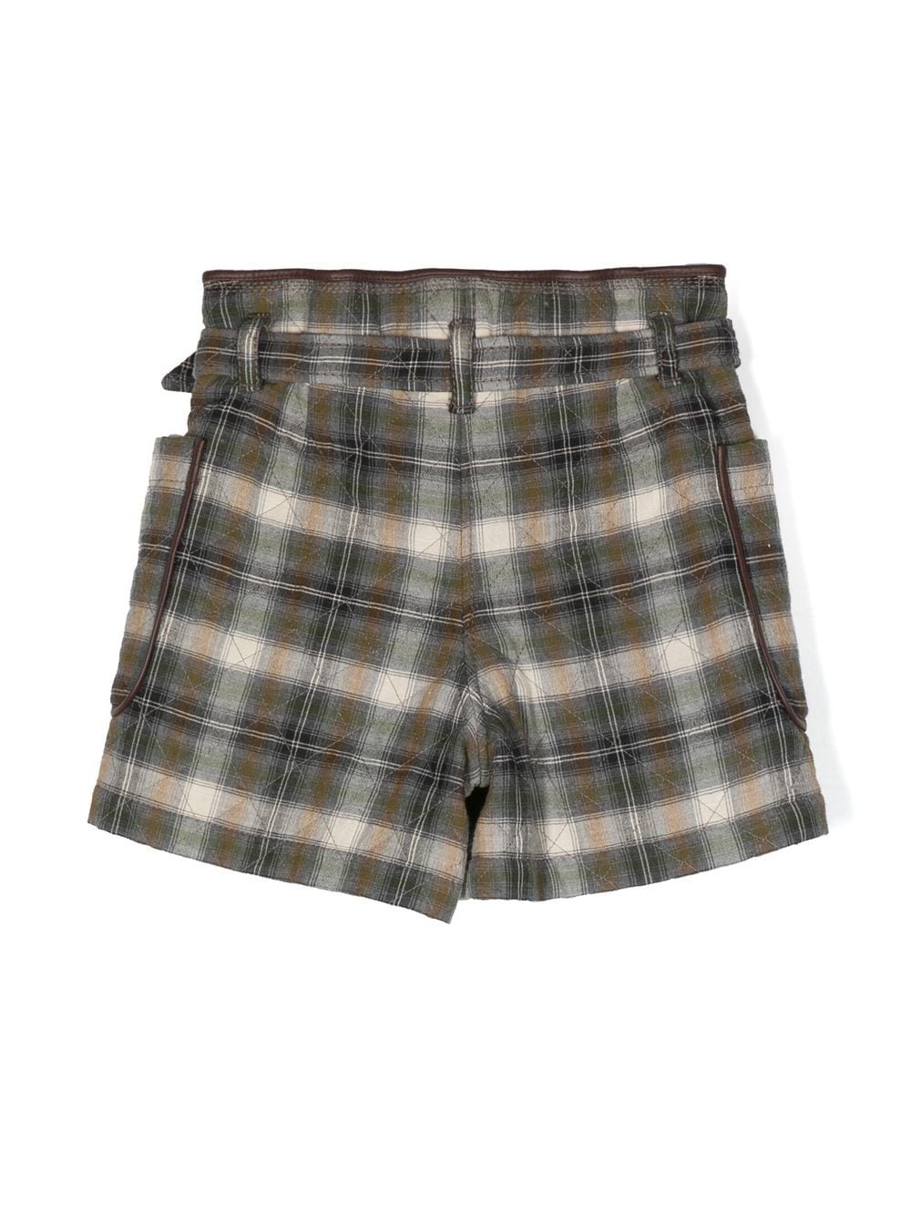 Shop Brunello Cucinelli Plaid-check Quilted Shorts In 中性色