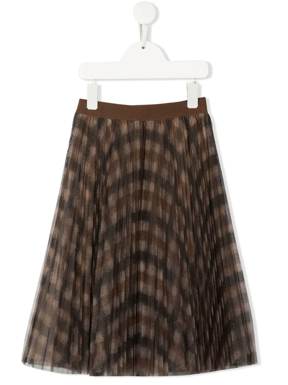 

Brunello Cucinelli Kids checked plisse skirt - Brown