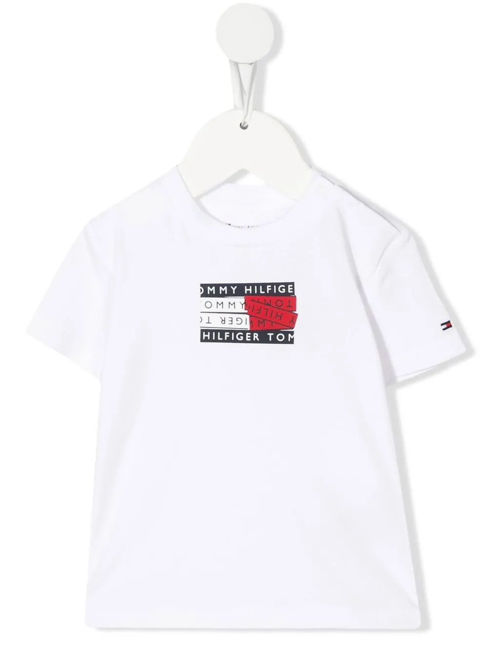 

Tommy Hilfiger Junior playera manga corta con logo estampado - Blanco