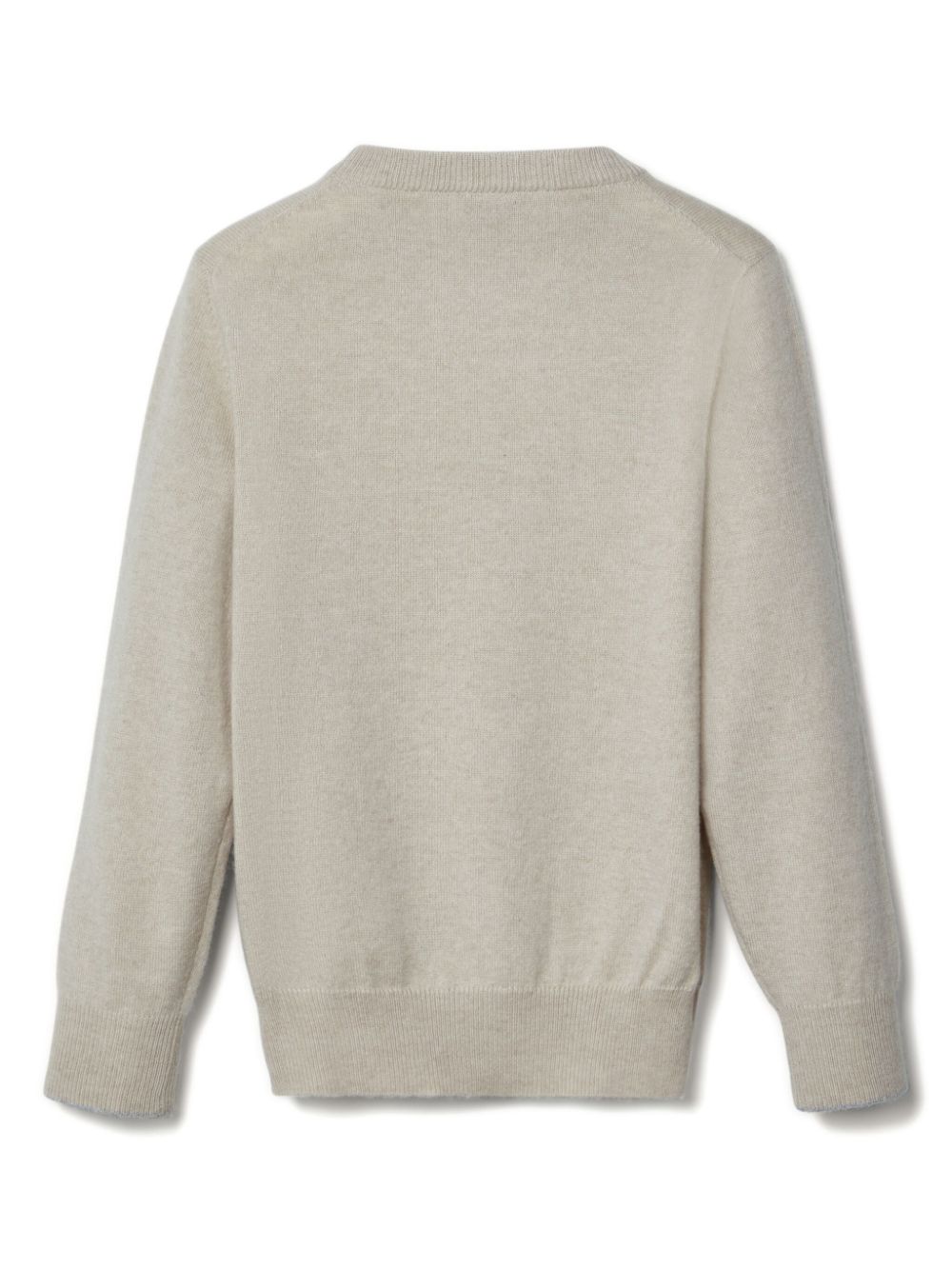 Shop Brunello Cucinelli Logo-embroidered Cashmere Sweatshirt In Neutrals